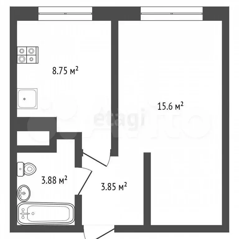 1-к. квартира, 40 м, 4/16 эт. - Фото 0