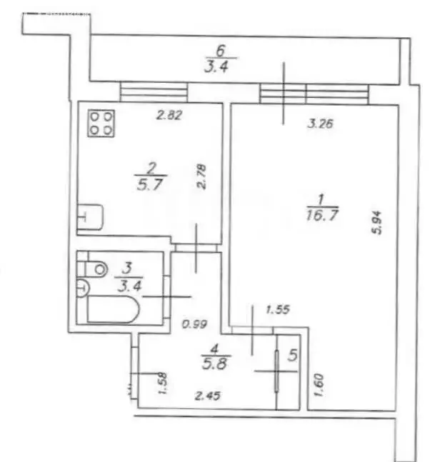 1-комнатная квартира: Казань, улица Сафиуллина, 18 (32.4 м) - Фото 1