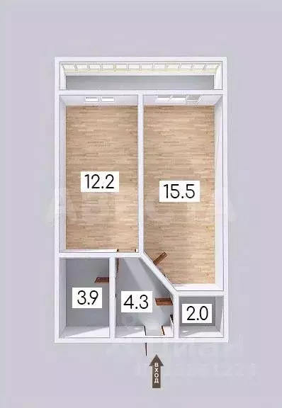 1-к кв. Омская область, Омский район, с. Богословка  (37.9 м) - Фото 2