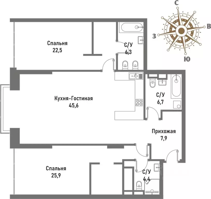 3-к кв. Москва ул. Матросская Тишина, 12 (120.1 м) - Фото 0