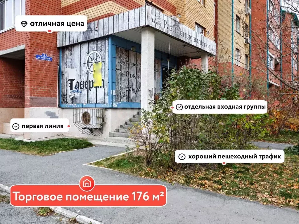 Торговая площадь в Тюменская область, Тюмень Тарманы мкр, ул. Блюхера, ... - Фото 1