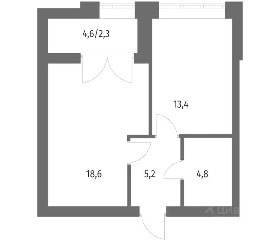 1-к кв. Санкт-Петербург ул. Академика Константинова, 1к1 (44.3 м) - Фото 0