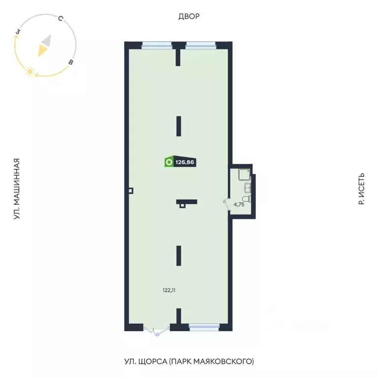 Офис в Свердловская область, Екатеринбург ул. Машинная, 1В/4 (127 м) - Фото 1