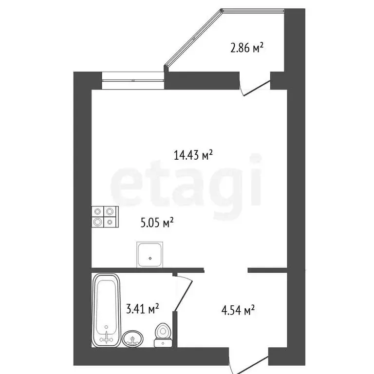 Квартира-студия: Тюмень, улица Беляева, 33к2 (27.5 м) - Фото 1