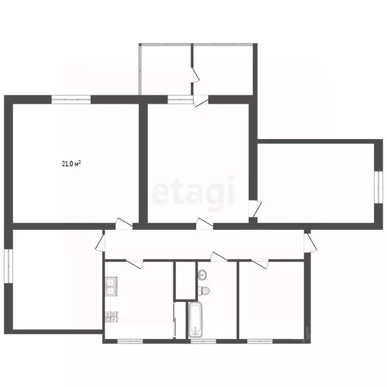 Комната Калининградская область, Калининград ул. Жуковского, 1 (21.0 ... - Фото 1