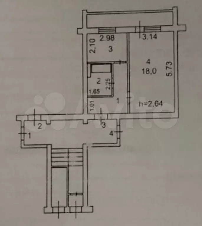 1-к. квартира, 33,6 м, 1/5 эт. - Фото 0