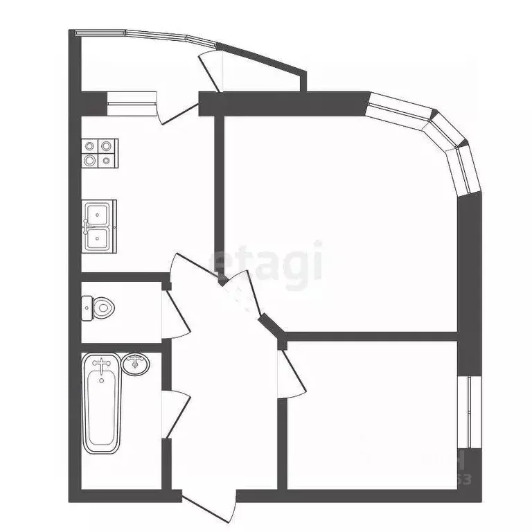 2-к кв. Ханты-Мансийский АО, Сургут Университетская ул., 11 (79.4 м) - Фото 1