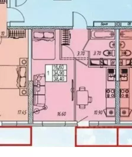 1-к кв. Краснодарский край, Анапа ул. Омелькова, 93 (38.0 м) - Фото 1