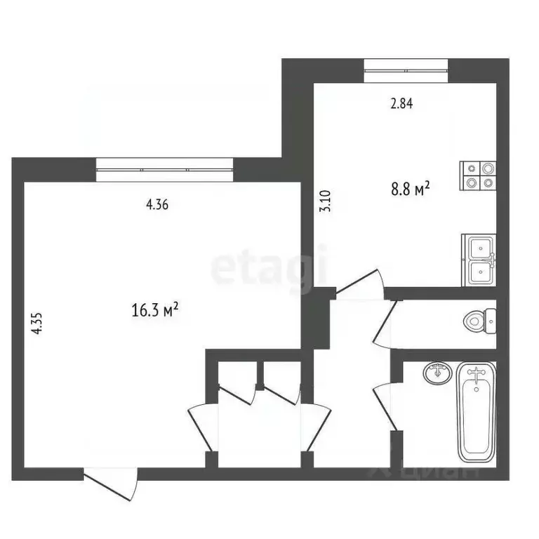 1-к кв. Пермский край, Пермь Нейвинская ул., 14 (34.1 м) - Фото 1