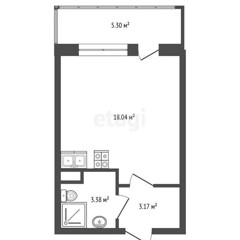 Квартира-студия: Санкт-Петербург, проспект Ветеранов, 214 (24.6 м) - Фото 1