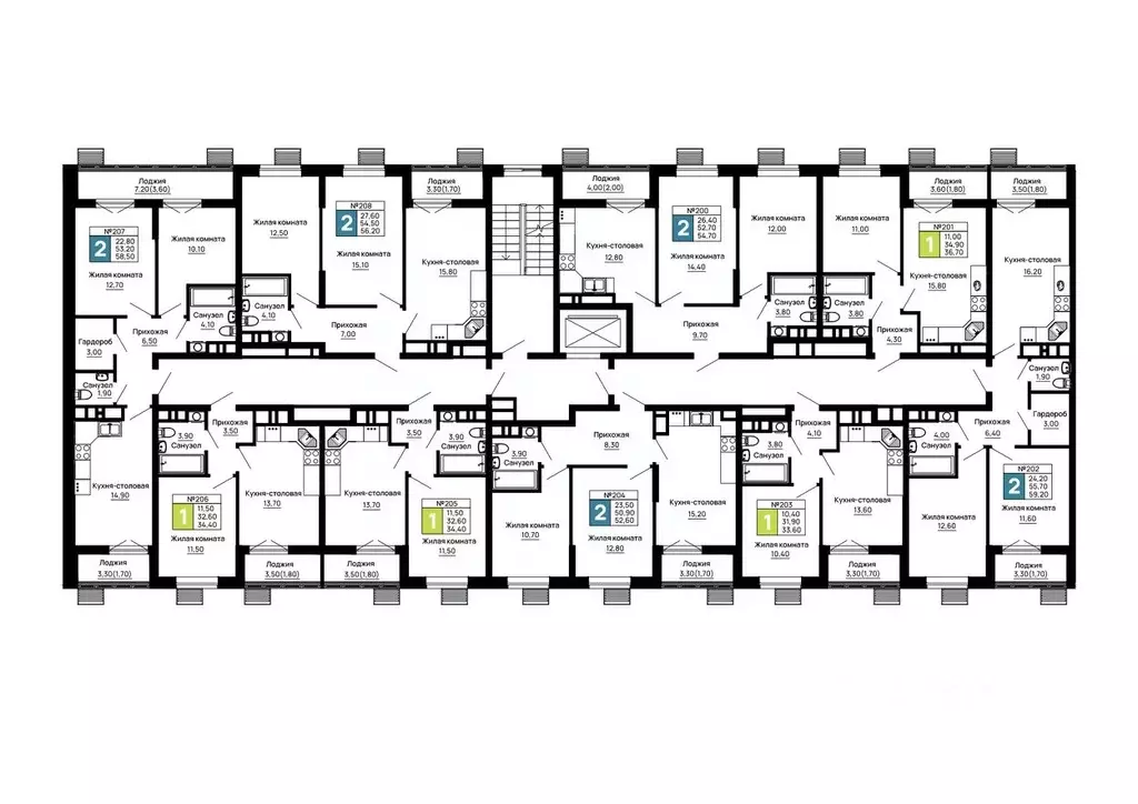 2-к кв. Адыгея, Тахтамукайский район, Яблоновский пгт  (54.7 м) - Фото 2