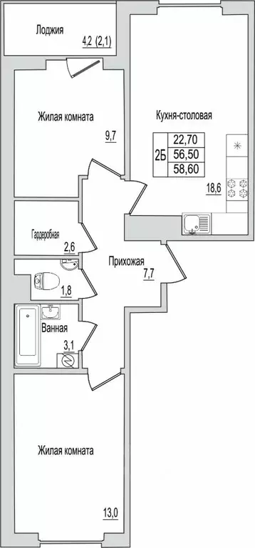 2-к кв. Псковская область, Псковский район, Завеличенская волость, д. ... - Фото 1