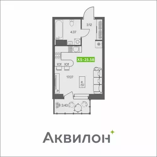 Квартира-студия: Архангельск, улица Валявкина, 28 (25.58 м) - Фото 0