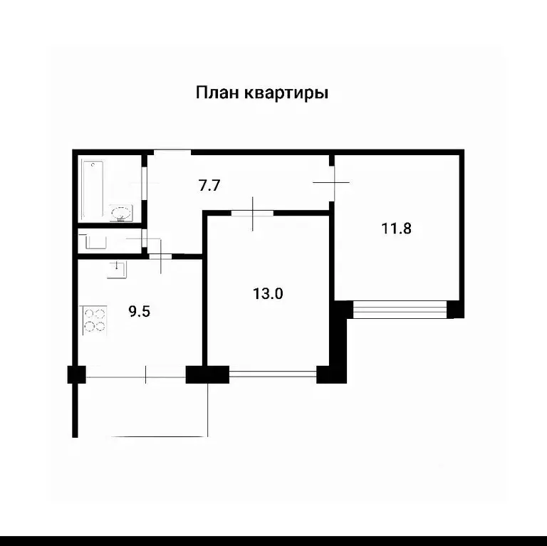2-к кв. Санкт-Петербург ул. Композиторов, 15 (45.0 м) - Фото 2