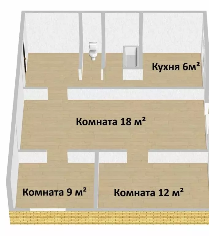 3-комнатная квартира: Шуя, Красноармейский переулок, 3 (49 м) - Фото 0