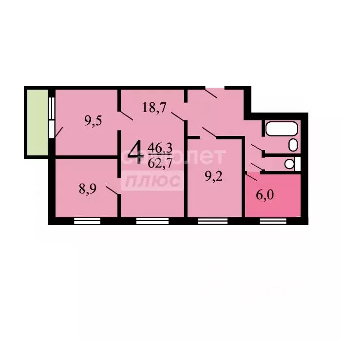 4-к кв. Москва Туристская ул., 10 (63.7 м) - Фото 1