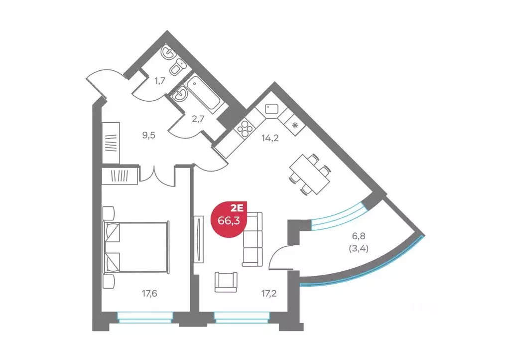 2-к кв. Пермский край, Пермь Советская ул., 16 (66.3 м) - Фото 1