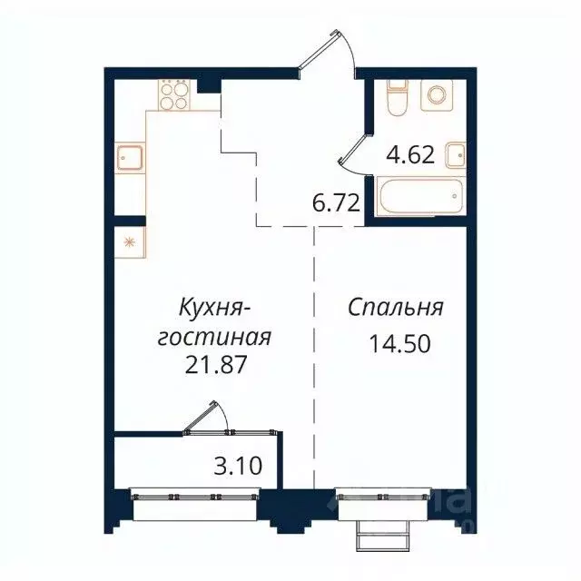 1-к кв. Иркутская область, Иркутск Байкальская ул., 246Б (50.1 м) - Фото 1