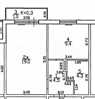 1-к. квартира, 40,7 м, 2/6 эт. - Фото 0