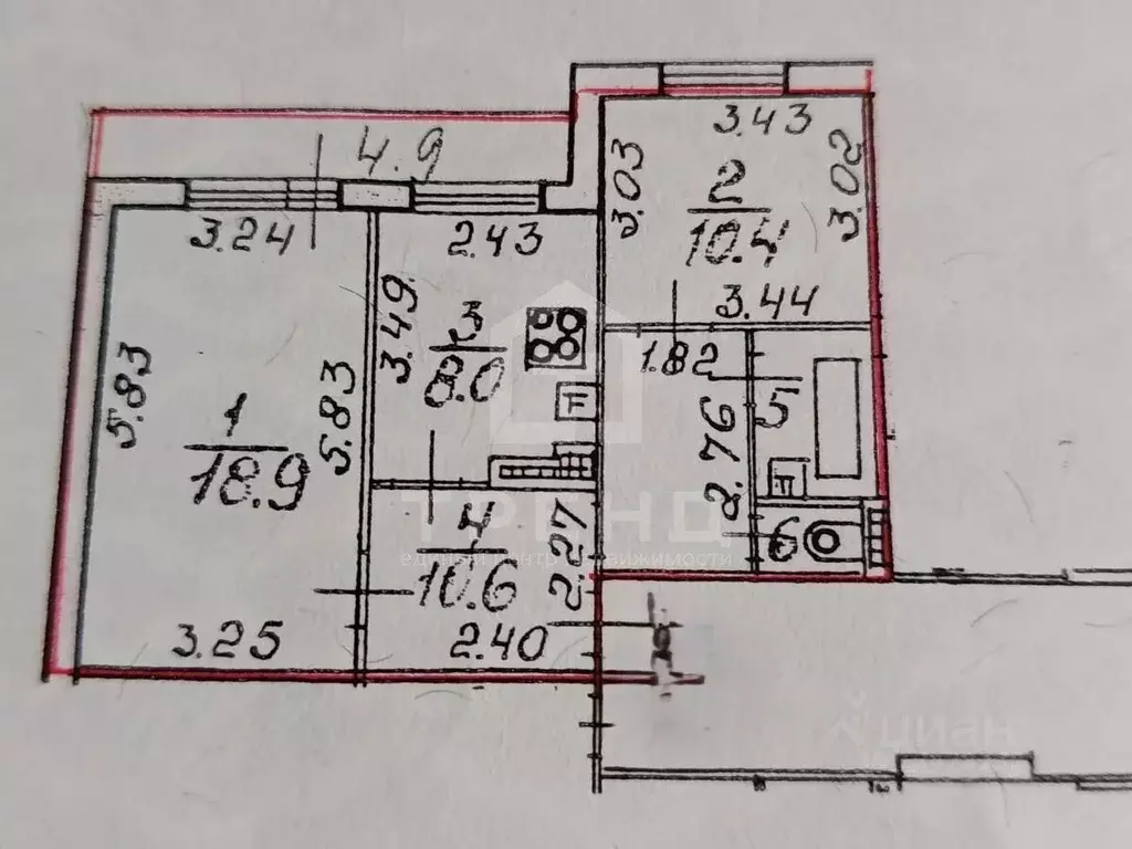 2-к кв. Санкт-Петербург просп. Королева, 44К1 (51.5 м) - Фото 2