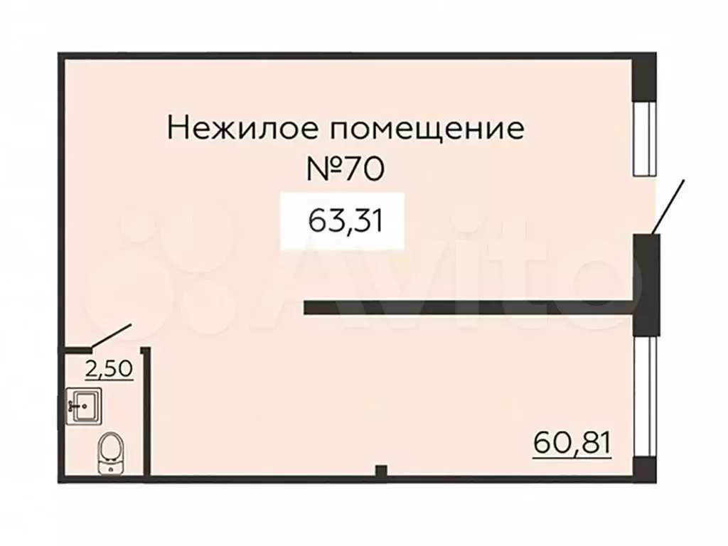 Продам помещение свободного назначения, 63.31 м - Фото 0