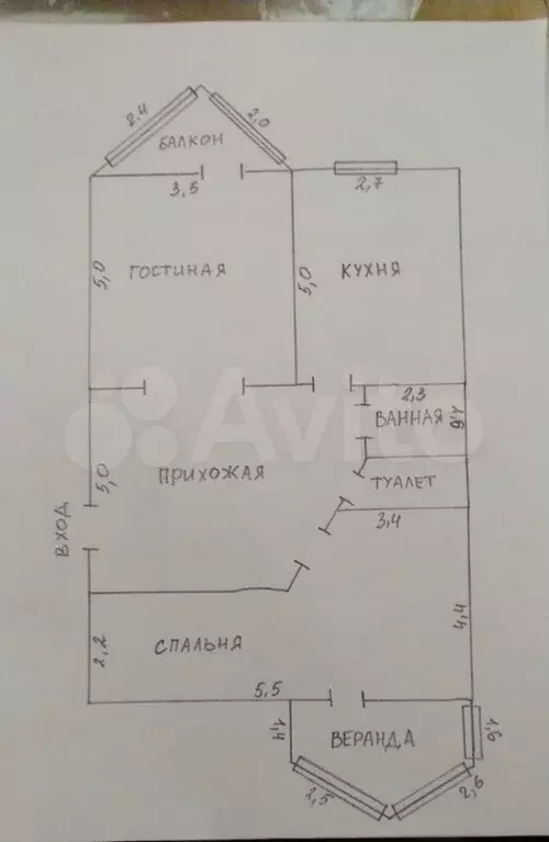 2-к. квартира, 72,8 м, 3/7 эт. - Фото 0