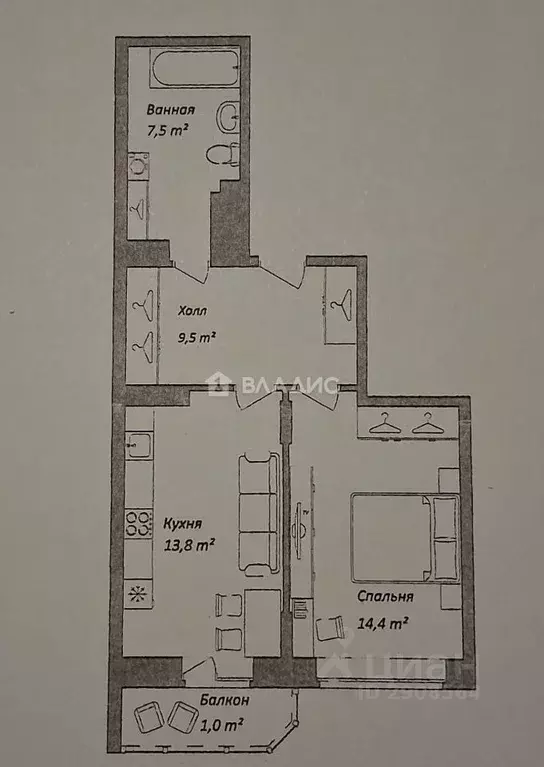 1-к кв. Московская область, Люберцы Зенино ЖК Самолет мкр, ул. ... - Фото 2