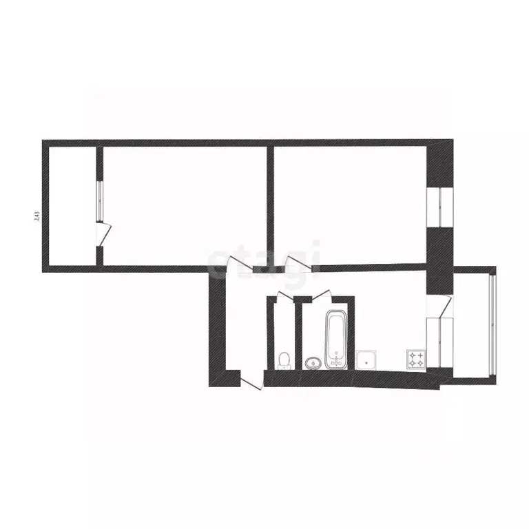 2-к кв. Владимирская область, Гусь-Хрустальный 2-я Народная ул., 9 ... - Фото 2