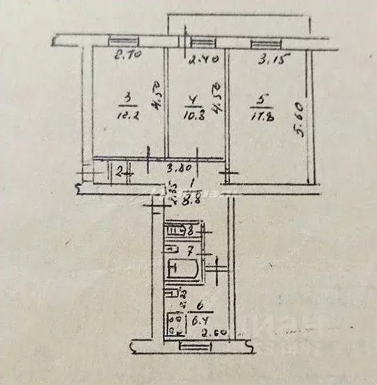 3-к кв. Крым, Белогорск ул. Нижнегорская, 41 (60.0 м) - Фото 2