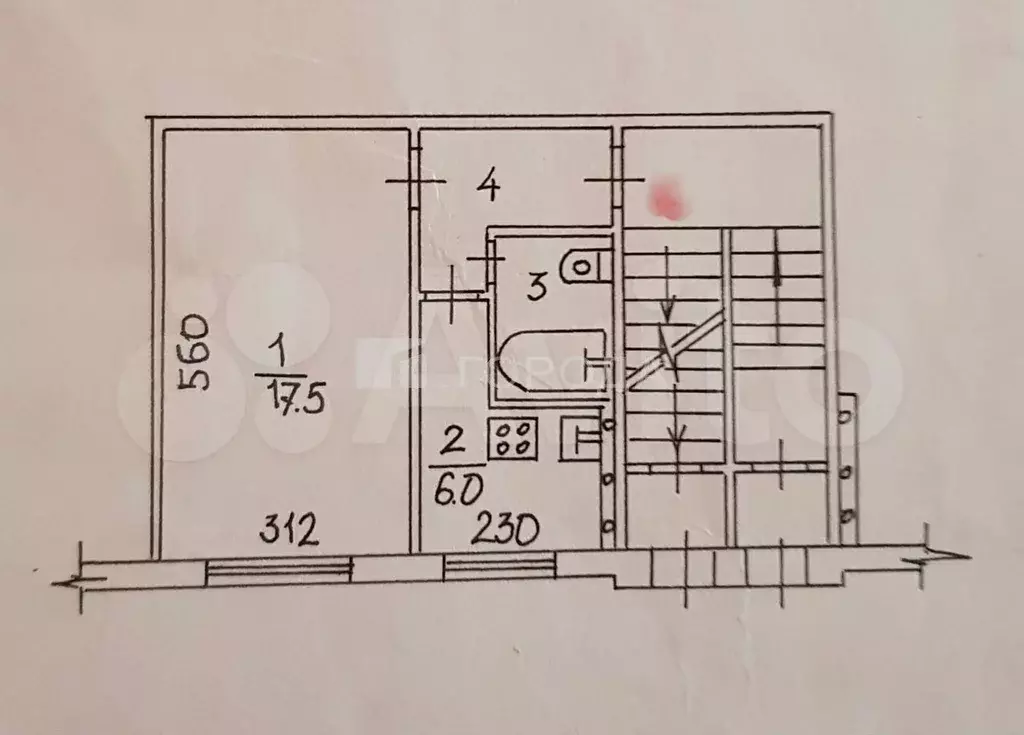 1-к. квартира, 30,5 м, 1/5 эт. - Фото 0