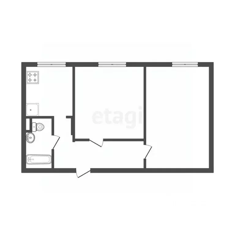 2-к кв. Липецкая область, Липецк ул. Гагарина, 119к2 (43.2 м) - Фото 2