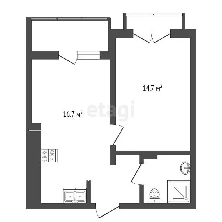 1-комнатная квартира: Калининград, Интернациональная улица, 14 (38.2 ... - Фото 0
