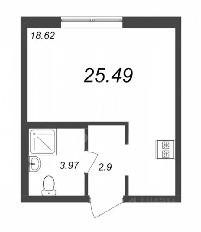 Студия Ленинградская область, Всеволожский район, пос. Бугры проезд ... - Фото 2