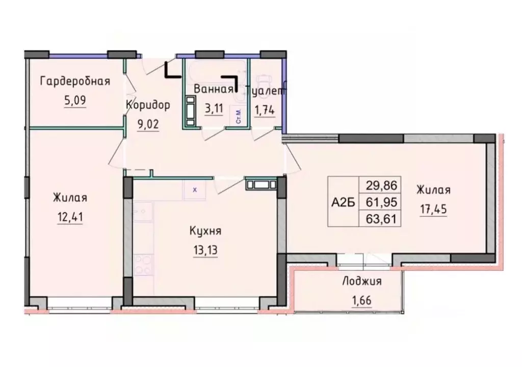 2-к кв. Ярославская область, Ярославль ул. Дядьковская, 25А (63.61 м) - Фото 0