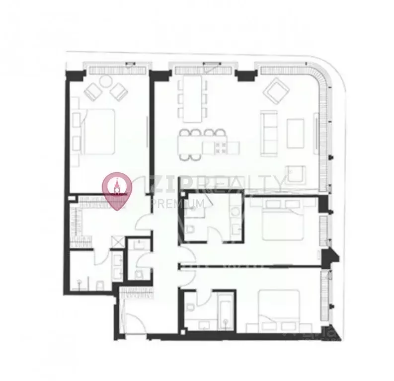 4-к кв. Москва ул. Братьев Фонченко, 1к4 (151.0 м) - Фото 1