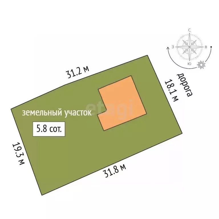 Участок в Крым, Симферополь ул. Рубцова (5.82 сот.) - Фото 2