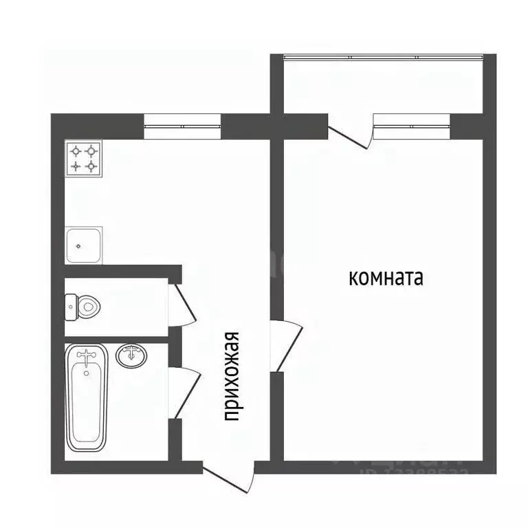 1-к кв. Красноярский край, Красноярск Абытаевская ул., 4 (32.0 м) - Фото 1