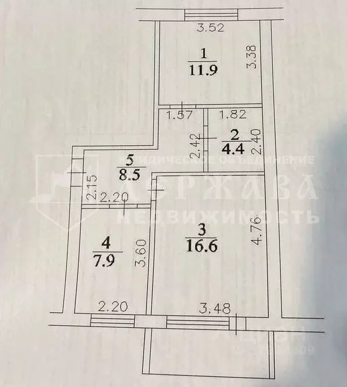 2-к кв. Кемеровская область, Кемерово Ударная ул., 6 (50.0 м) - Фото 1