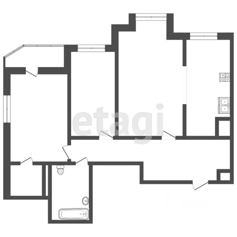3-к кв. Тюменская область, Тюмень ул. Максима Горького, 68к1 (104.2 м) - Фото 2