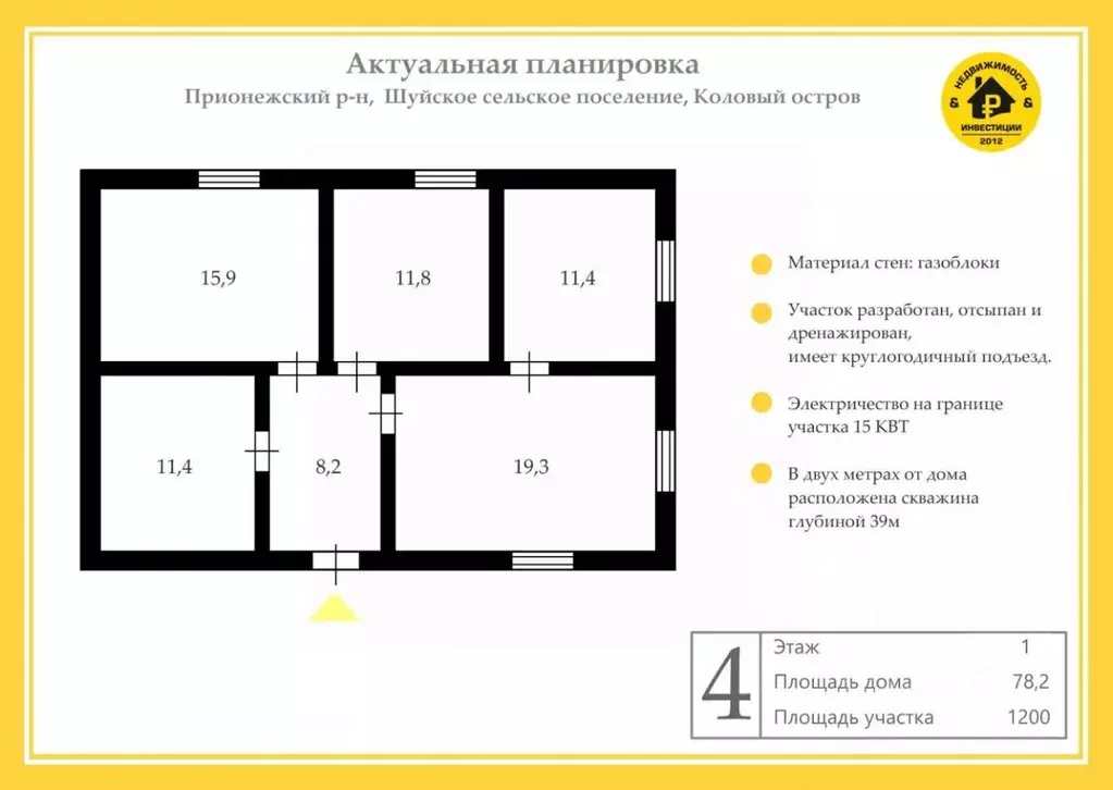 Коттедж в Карелия, Прионежский район, пос. Шуя ул. Колов Остров (78 м) - Фото 1