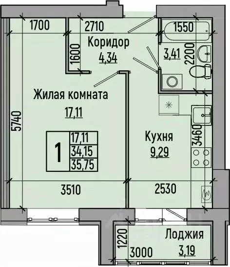 1-к кв. Волгоградская область, Волгоград ул. Иссы Плиева, 6А (35.75 м) - Фото 0
