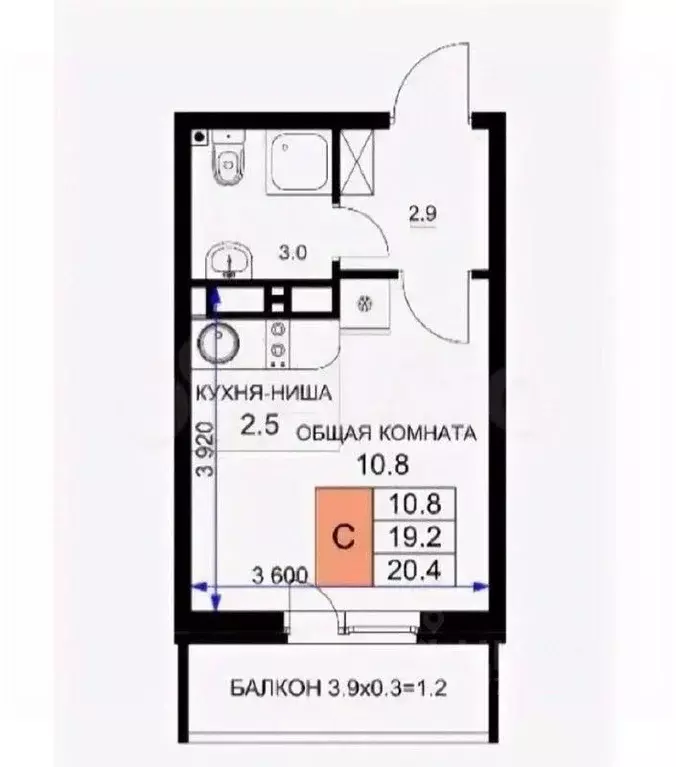Студия Краснодарский край, Краснодар ул. Имени Героя Ростовского, 8к7 ... - Фото 2