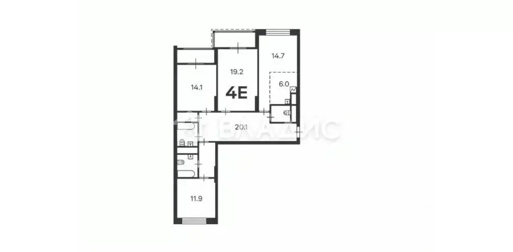 3-к кв. Москва Клинская ул., 2Ак7 (102.2 м) - Фото 2