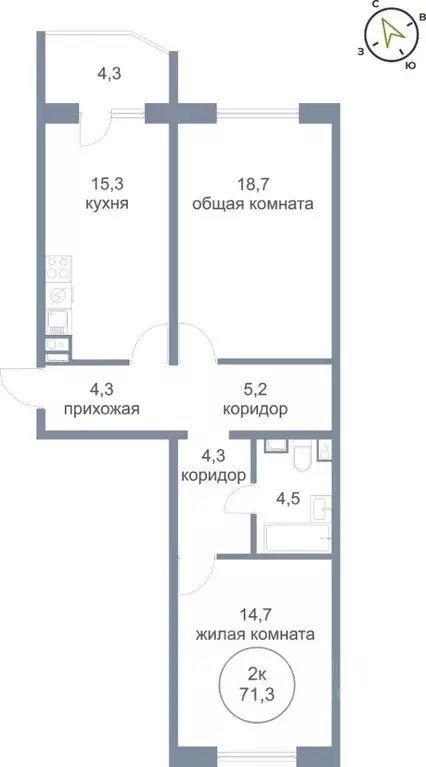 2-к кв. Ханты-Мансийский АО, Нефтеюганск 6-й мкр, Сияние жилой ... - Фото 0