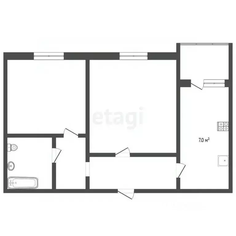 2-к кв. Тюменская область, Тюмень ул. Газовиков, 28а (41.6 м) - Фото 1