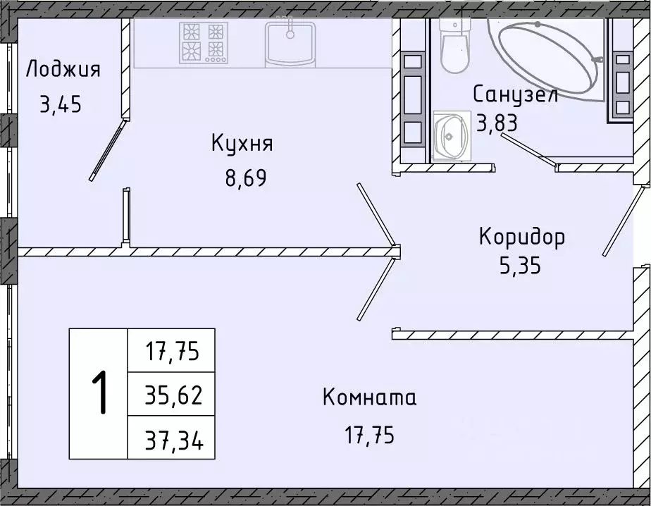 1-к кв. Крым, Алушта городской округ, Партенит пгт  (37.34 м) - Фото 0