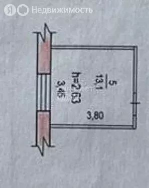 1к в -комнатной квартире (13.1 м) - Фото 1