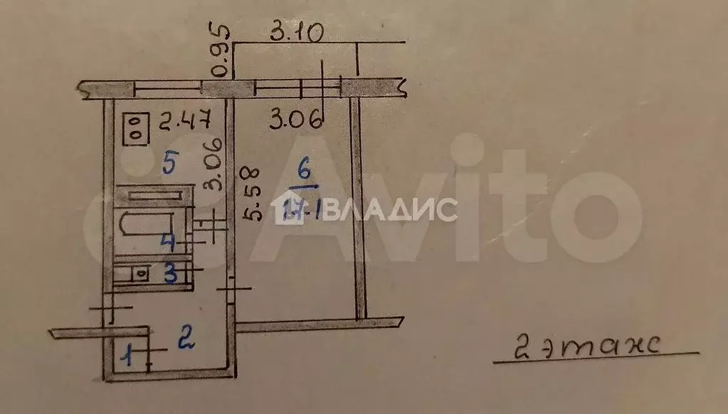 1-к. квартира, 33,1 м, 2/5 эт. - Фото 0