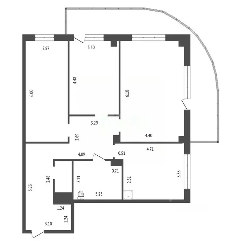 3-к кв. Красноярский край, Красноярск наб. Ярыгинская, 21 (102.9 м) - Фото 1