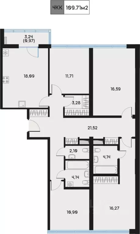 4-к кв. Санкт-Петербург 7-я Васильевского острова линия, 84 (109.71 м) - Фото 0